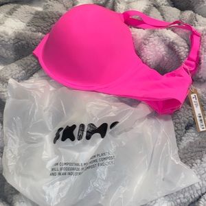 SKIMS, neon pink bra